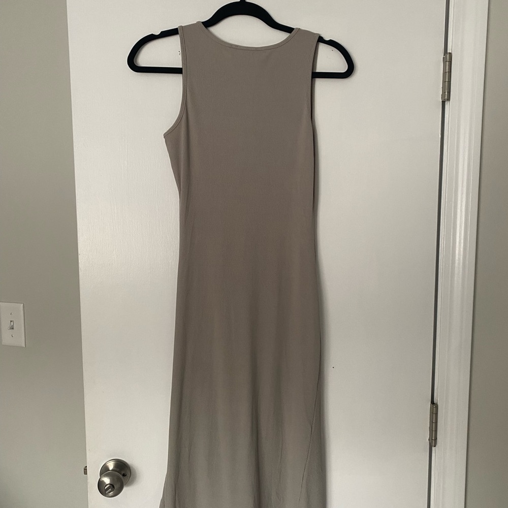 Rib Button Drawstring Midi Dress - Picture 2 of 2